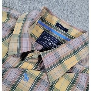 Abercrombie Fitch Shirt Mens 2XL Muscle Button Down MULTICOLOR‎ PLAID